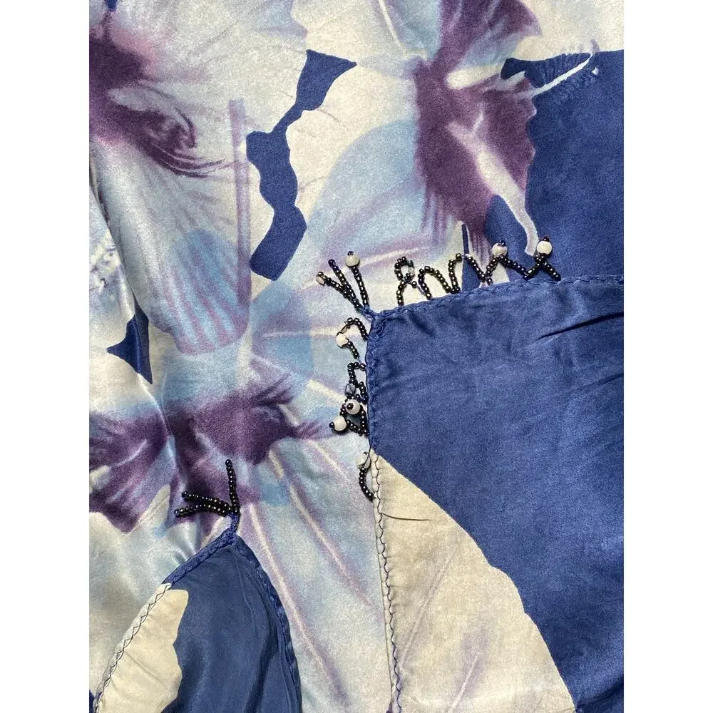 Vintage Y2K Victoria’s Secret 100% Silk Hibiscus Floral Shawl Wrap Scarf 68x42